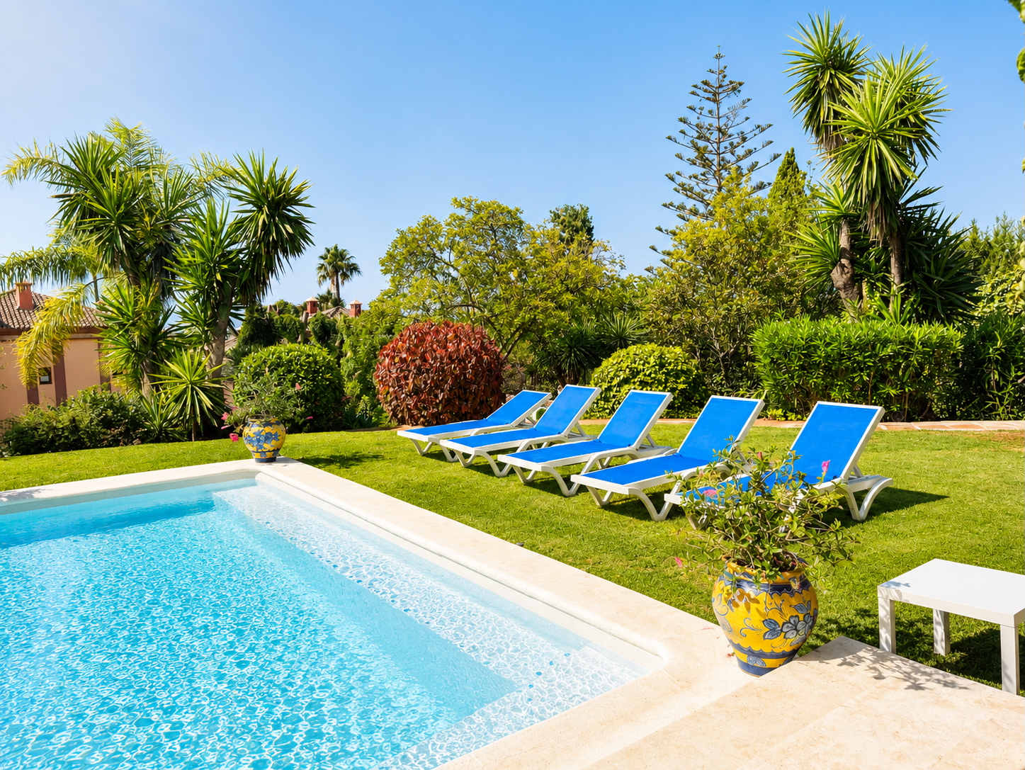 Loungers on the lawn